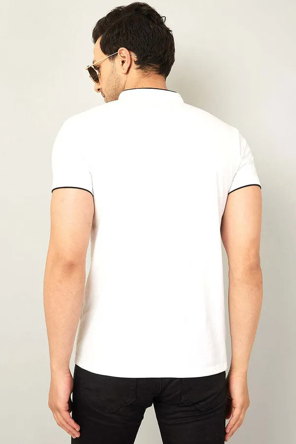 White_Cotton_Solid_Polo_Neck_Regukar_Fit_T-Shirt_For_Men