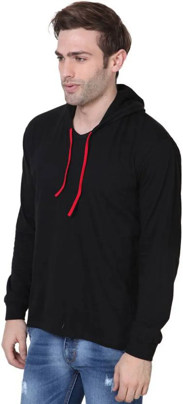 Black_Cotton_Solid_Hooded_Neck_Regukar_Fit_T-Shirt_For_Men