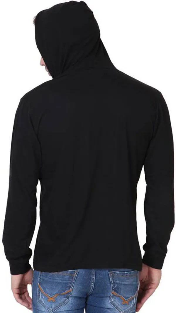 Black_Cotton_Solid_Hooded_Neck_Regukar_Fit_T-Shirt_For_Men