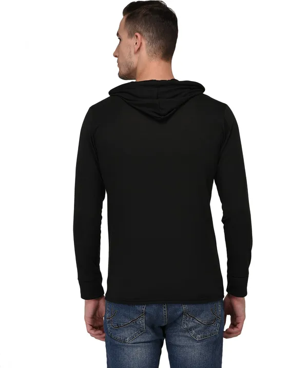 Black_Cotton_Solid_Men_Hooded_Neck_Regukar_Fit_T-Shirt_For_Men