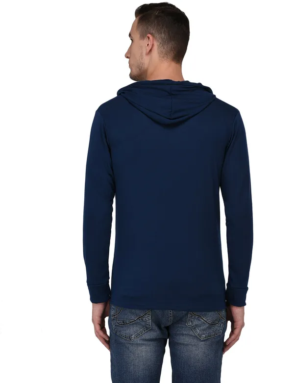 Dark_Blue_Cotton_Solid_Hooded_Neck_Regukar_Fit_T-Shirt_For_Men