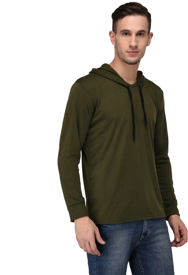 Dark_Green_Cotton_Solid_Hooded_Neck_Regukar_Fit_T-Shirt_for_men