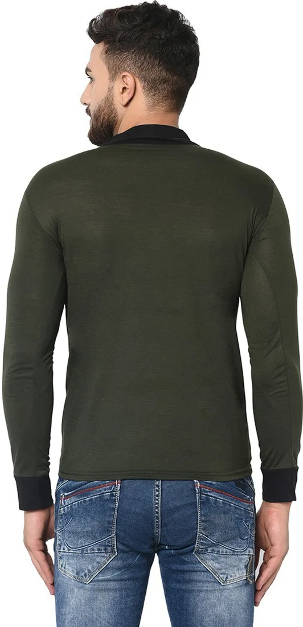 Dark_Green_Solid_Cotton_Shawl_Neck_T-Shirt_for_Men_|_Regular_Fit