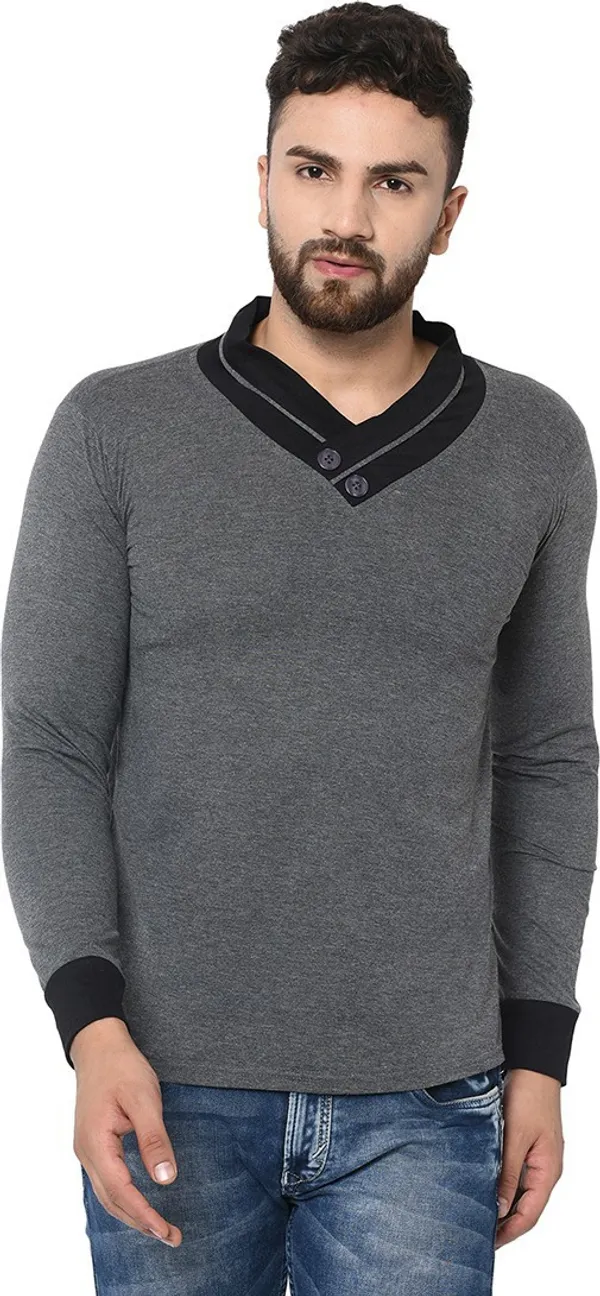 Grey_Cotton_Solid_Shawl_Neck_Regukar_Fit_T-Shirt_for_men