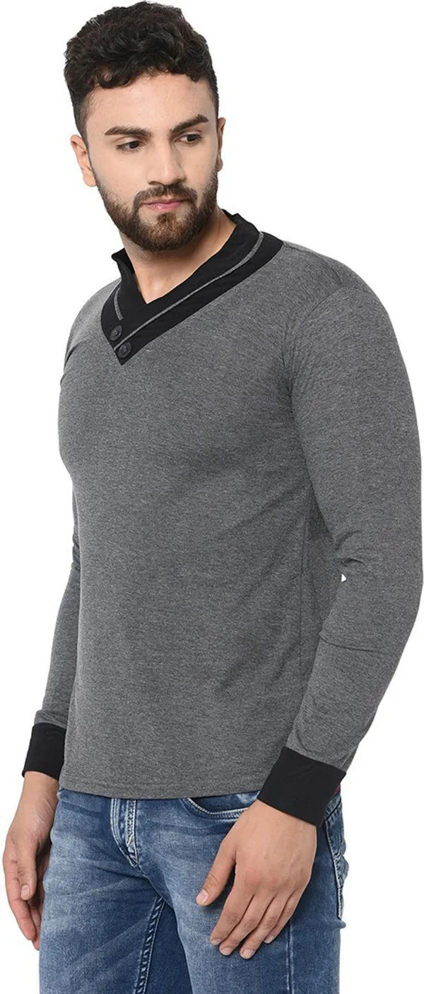 Grey_Cotton_Solid_Shawl_Neck_Regukar_Fit_T-Shirt_for_men