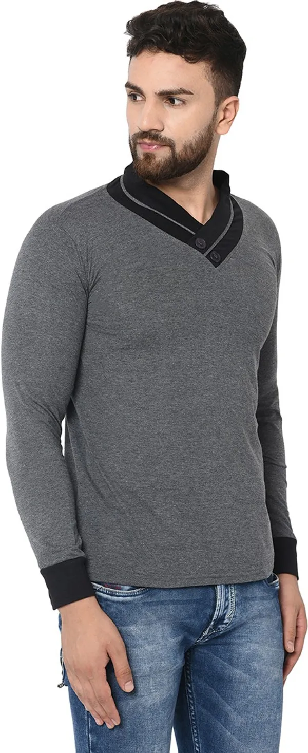 Grey_Cotton_Solid_Shawl_Neck_Regukar_Fit_T-Shirt_for_men