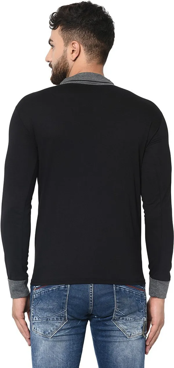 Black_Cotton_Solid_Shawl_Neck_Regukar_Fit_T-Shirt_for_men