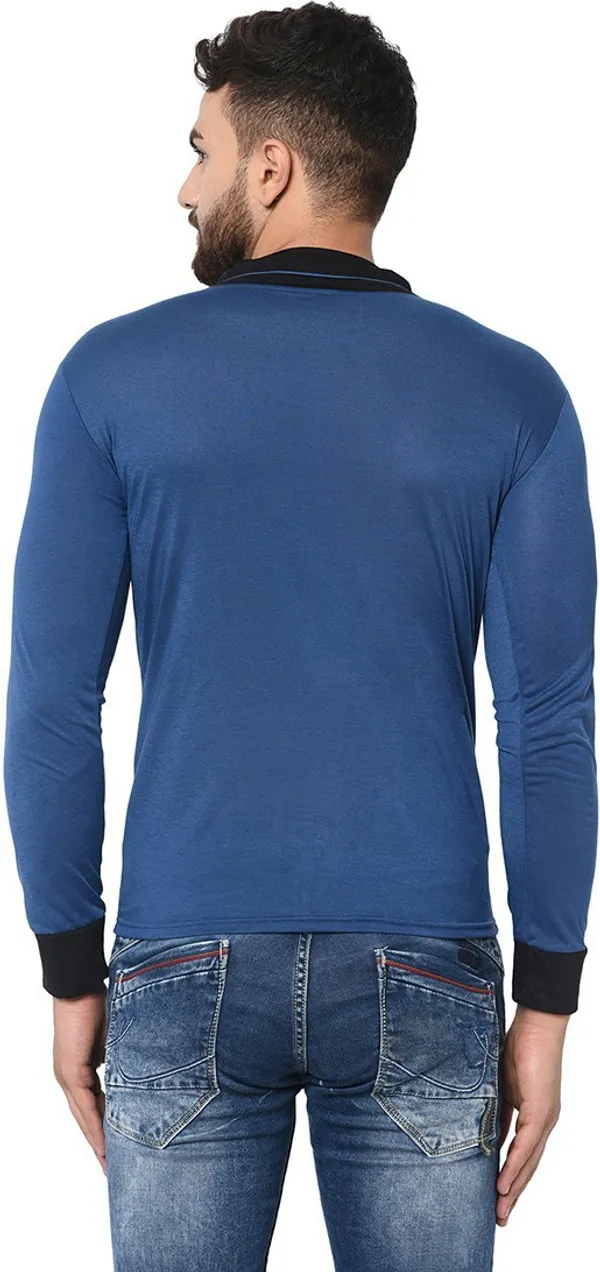 Dark_Blue_Cotton_Solid_Shawl_Neck_Regukar_Fit_T-Shirt_for_men