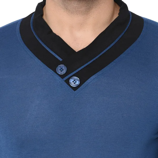 Dark_Blue_Cotton_Solid_Shawl_Neck_Regukar_Fit_T-Shirt_for_men