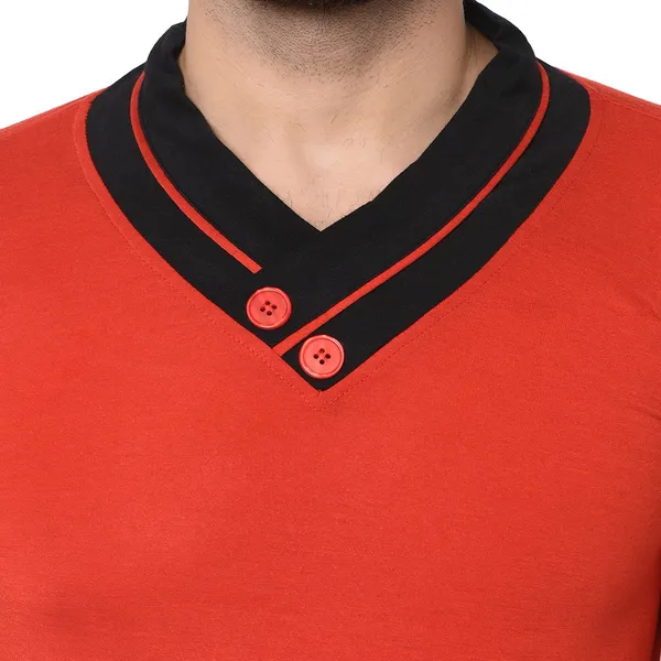 Orange_Cotton_Solid_Shawl_Neck_Regukar_Fit_T-Shirt_for_men