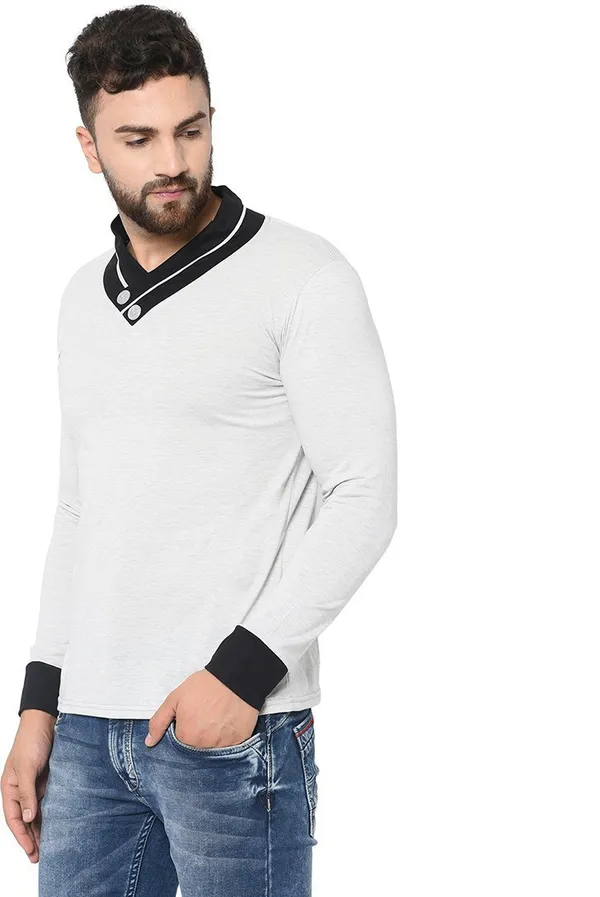 Grey_Cotton_Solid_Shawl_Neck_Regukar_Fit_T-Shirt_for_men