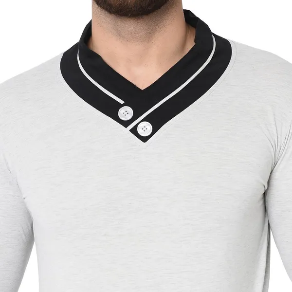 Grey_Cotton_Solid_Shawl_Neck_Regukar_Fit_T-Shirt_for_men