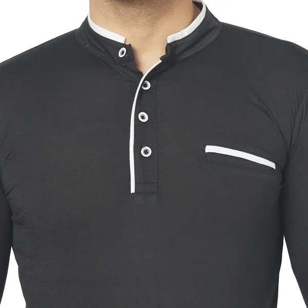 Black_Cotton_Solid_Henley_Neck_Regukar_Fit_T-Shirt_For_Men