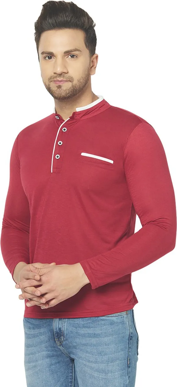 Maroon_Cotton_Solid_Henley_Neck_Regukar_Fit_T-Shirt_for_men