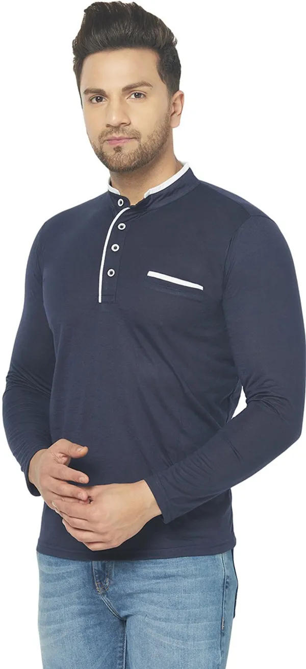 Dark_Blue_Cotton_Solid_Henley_Neck_Regukar_Fit_T-Shirt_For_Men