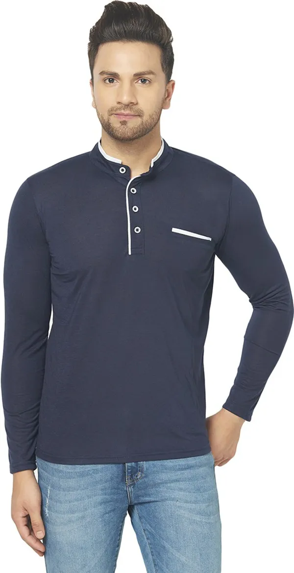 Dark_Blue_Cotton_Solid_Henley_Neck_Regukar_Fit_T-Shirt_For_Men