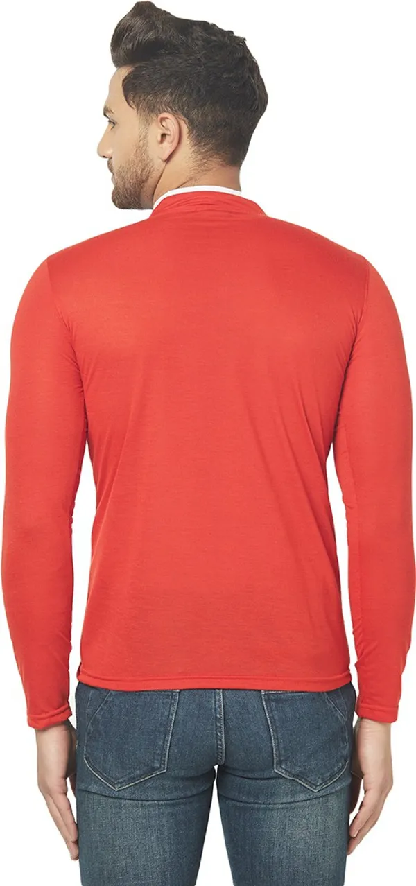 Red__Cotton_Solid_Henley_Neck__Regukar_Fit_T-Shirt_For_Men