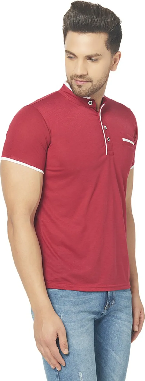 Maroon_Cotton_Solid_Henley_Neck_Regukar_Fit_T-Shirt_for_men