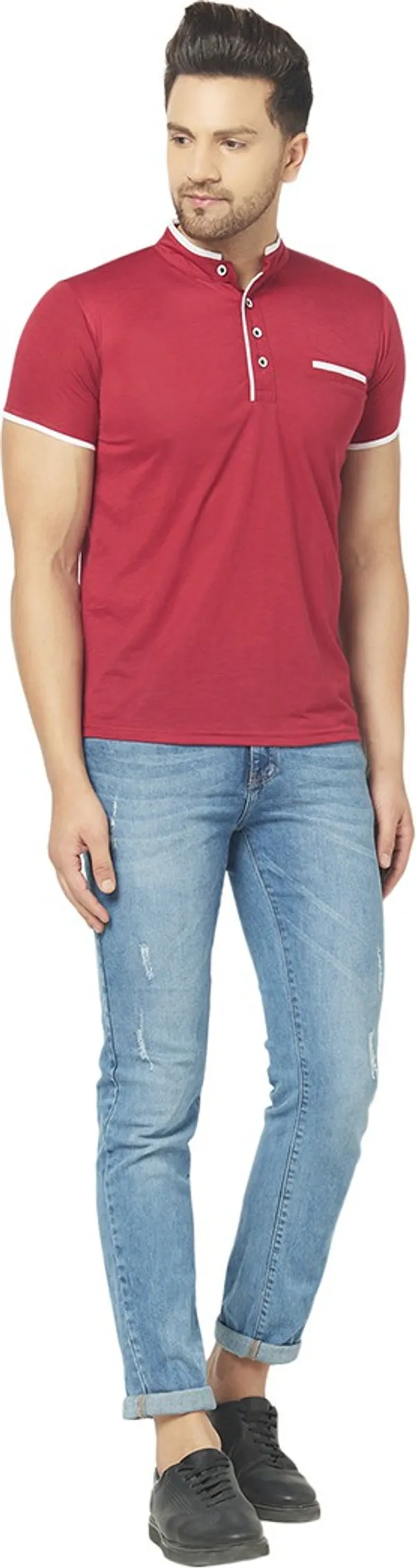 Maroon_Cotton_Solid_Henley_Neck_Regukar_Fit_T-Shirt_for_men