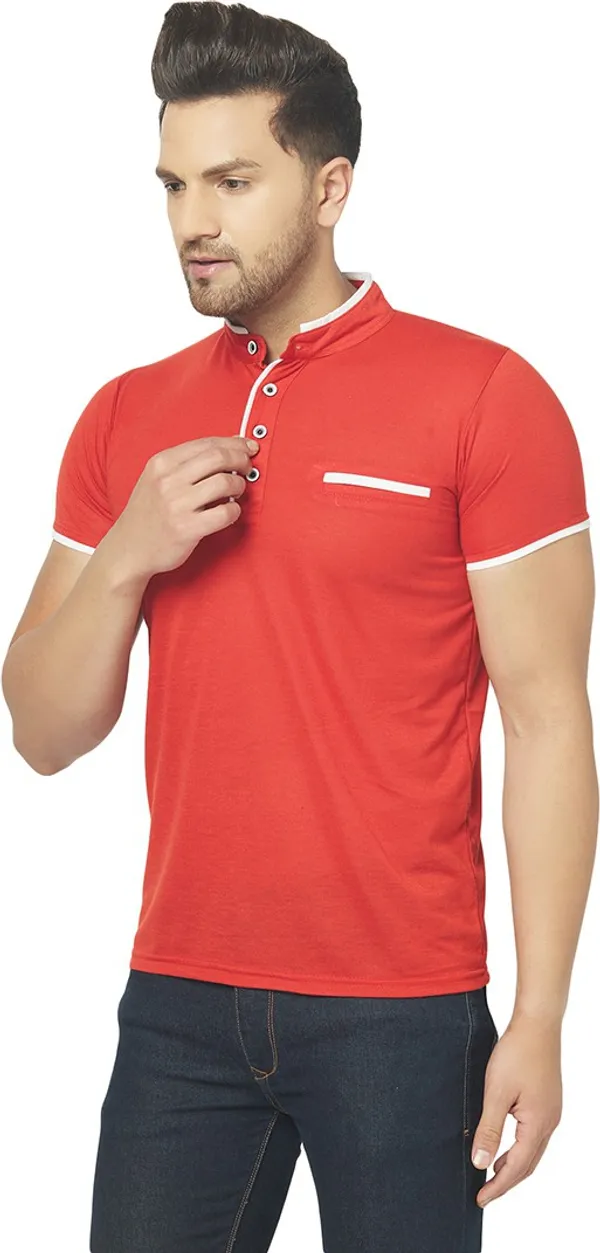 Red__Cotton_Solid_Henley_Neck__Regukar_Fit_T-Shirt_For_Men