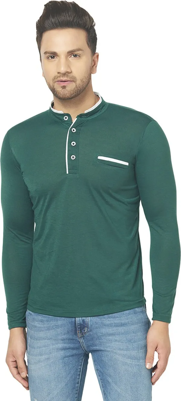 Dark_Green_Cotton_Solid_Henley_Neck_Regukar_Fit_T-Shirt_for_men