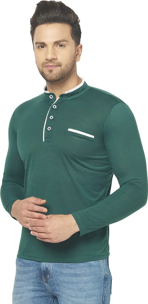 Dark_Green_Cotton_Solid_Henley_Neck_Regukar_Fit_T-Shirt_for_men