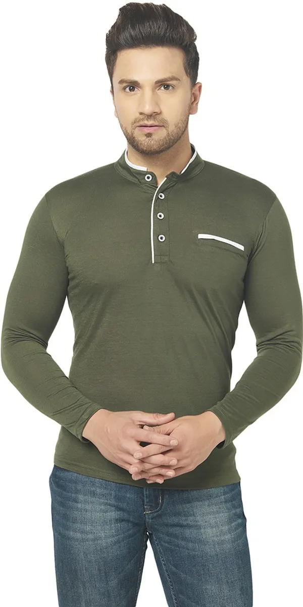 Dark_Green_Cotton_Solid_Henley_Neck_Regukar_Fit_T-Shirt_for_men