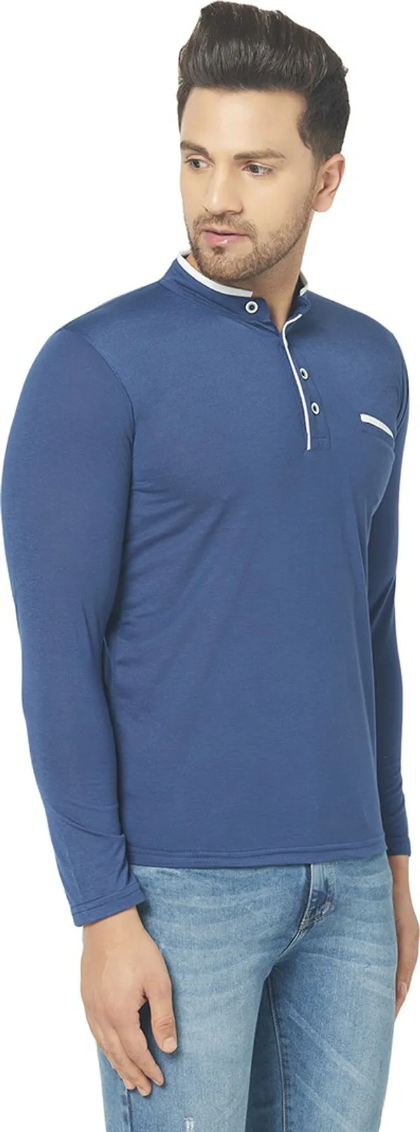 Dark_Blue_Cotton_Solid_Henley_Neck_Regukar_Fit_T-Shirt_for_men