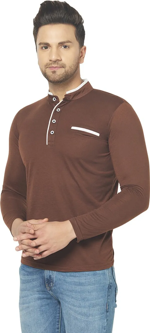 Brown_Cotton_Solid_Men_Henley_Neck_Regukar_Fit_T-Shirt_For_Men