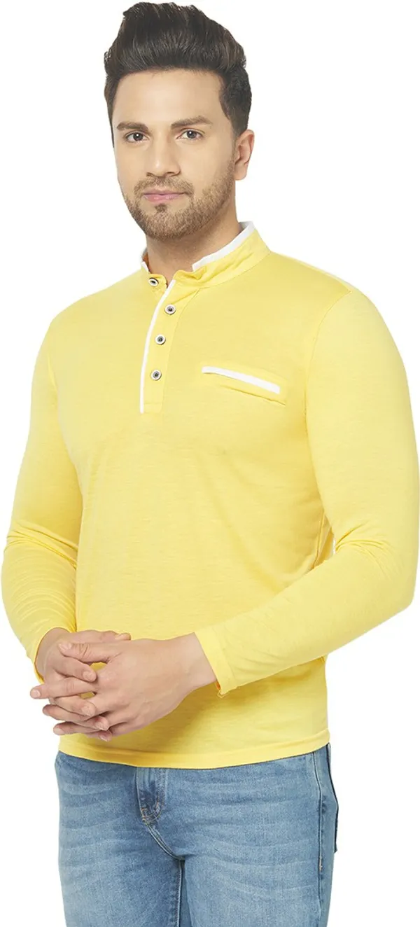 Yellow_Cotton_Solid_Henley_Neck_Regukar_Fit_T-Shirt_for_men