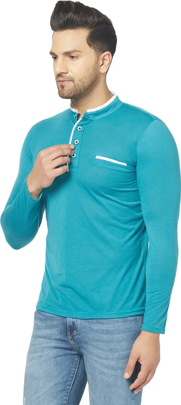 Dark_Blue_Cotton_Solid_Henley_Neck_Regukar_Fit_T-Shirt_For_Men