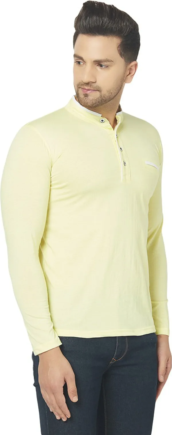 Yellow_Cotton_Solid_Henley_Neck_Regukar_Fit_T-Shirt_for_men