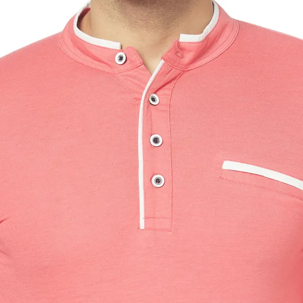 Red__Cotton_Solid_Henley_Neck__Regukar_Fit_T-Shirt_For_Men