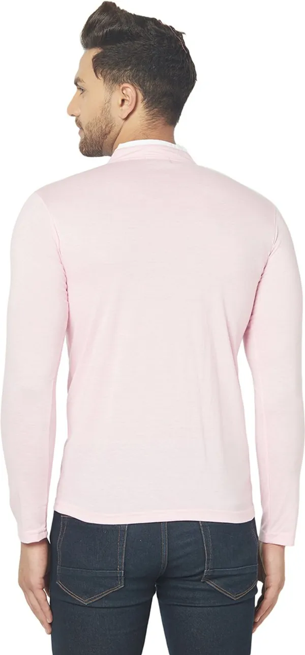 Pink_Cotton_Solid_Henley_Neck_Regukar_Fit_T-Shirt_For_Men