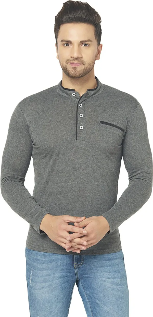 Grey_Cotton_Solid_Mandarin_Collar_Regukar_Fit_T-Shirt_for_men