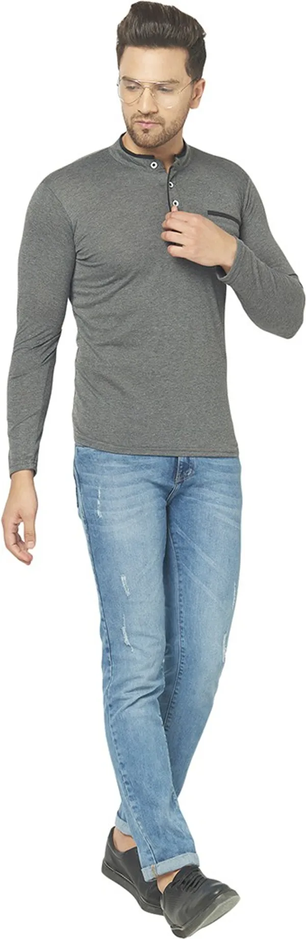 Grey_Cotton_Solid_Mandarin_Collar_Regukar_Fit_T-Shirt_for_men