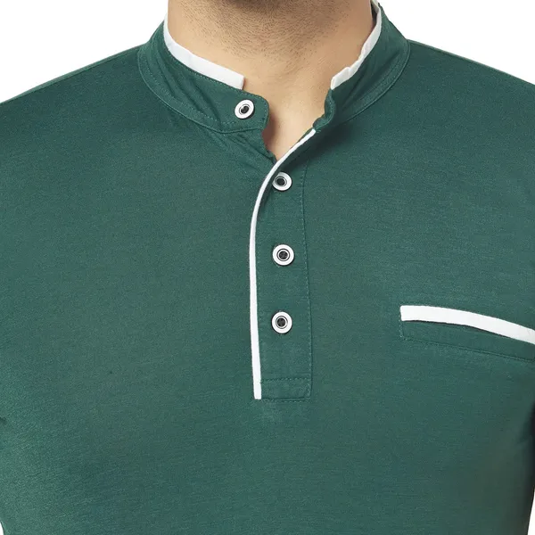 Dark_Green_Cotton_Solid_Henley_Neck_Regukar_Fit_T-Shirt_For_Men