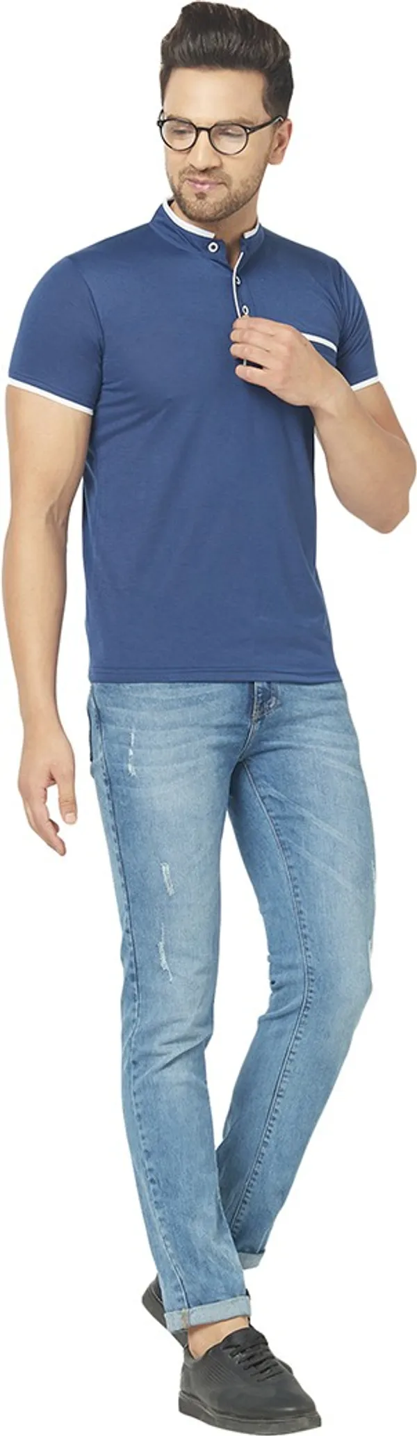 Dark_Blue_Cotton_Solid_Henley_Neck_Regukar_Fit_T-Shirt_For_Men