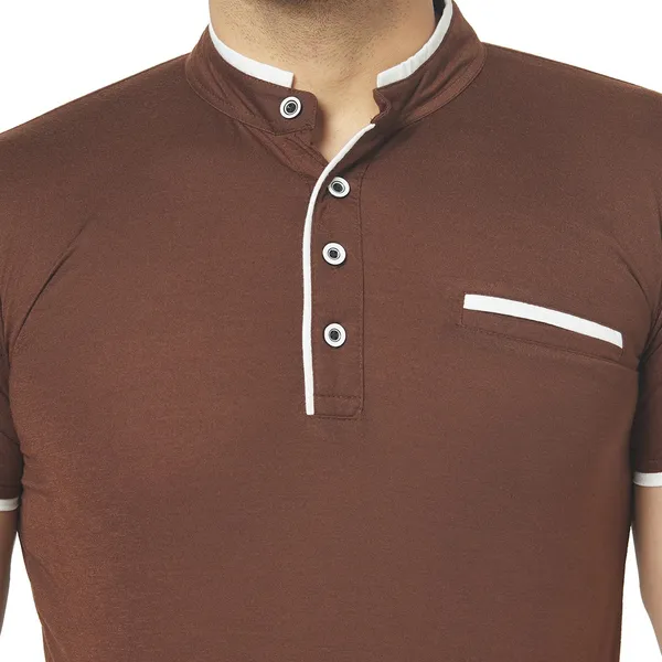 Brown_Cotton_Solid_Henley_Neck_Regukar_Fit_T-Shirt_For_Men