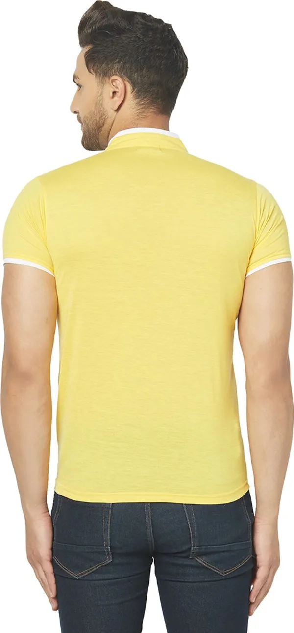 Yellow_Cotton_Solid_Henley_Neck_Regukar_Fit_T-Shirt_For_Men