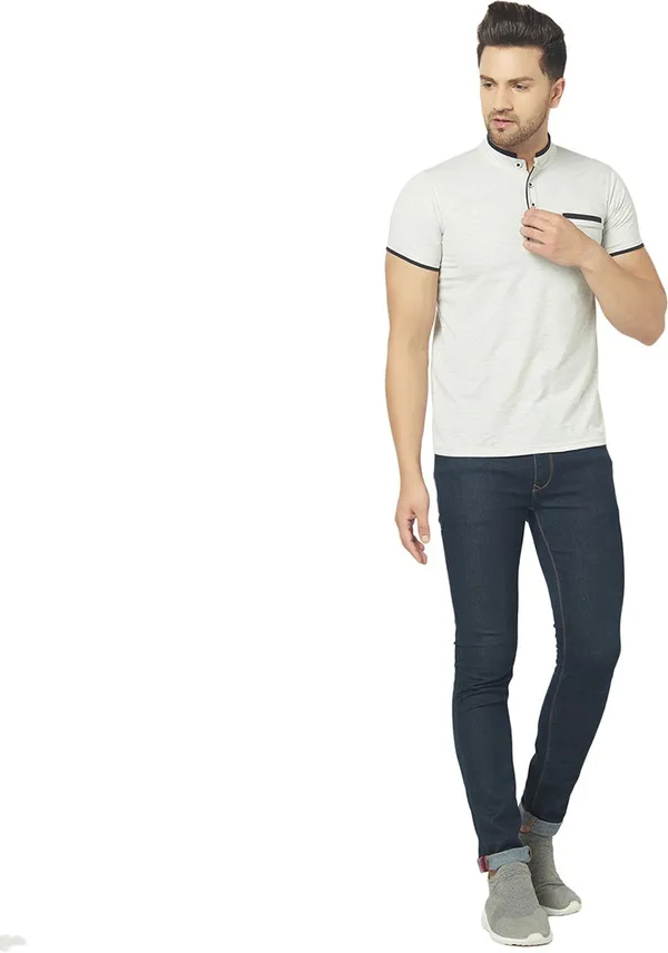 White_&_Black_Cotton_Solid_Henley_Neck_Regukar_Fit_T-Shirt_for_men