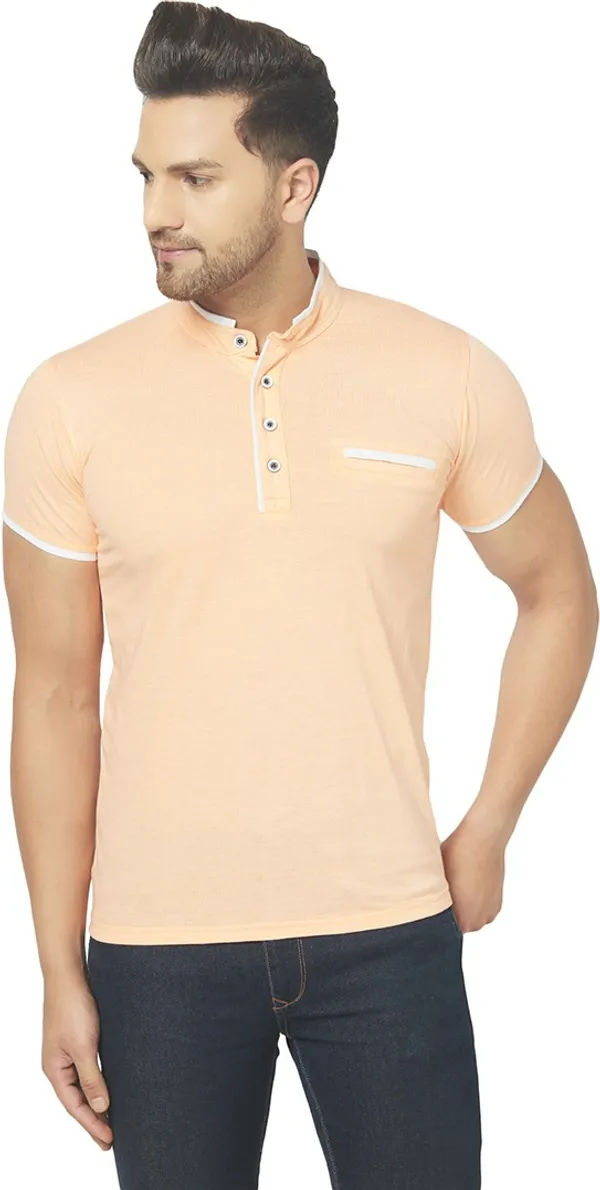 Beige_Cotton_Solid_Henley_Neck_Regukar_Fit_T-Shirt_For_Men