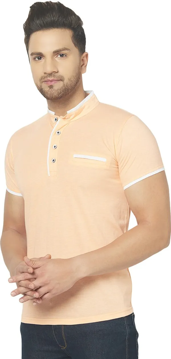 Beige_Cotton_Solid_Henley_Neck_Regukar_Fit_T-Shirt_For_Men
