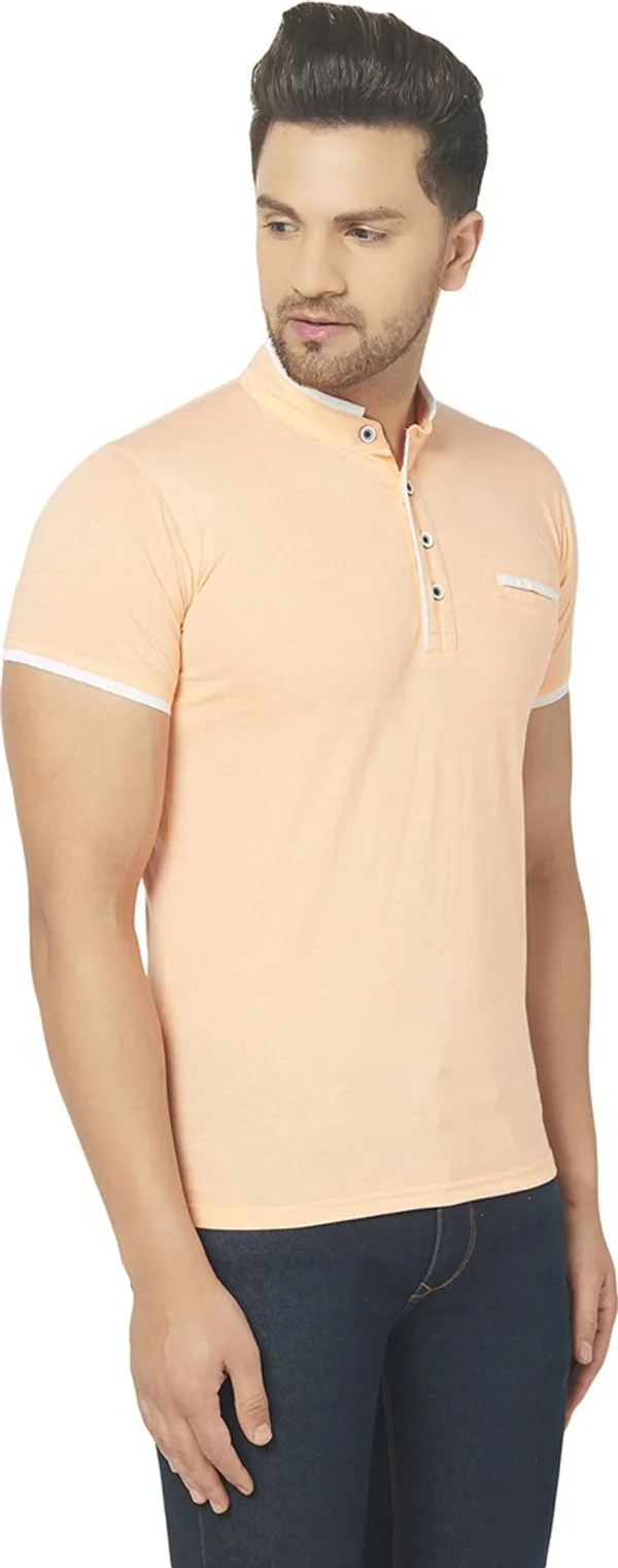 Beige_Cotton_Solid_Henley_Neck_Regukar_Fit_T-Shirt_For_Men