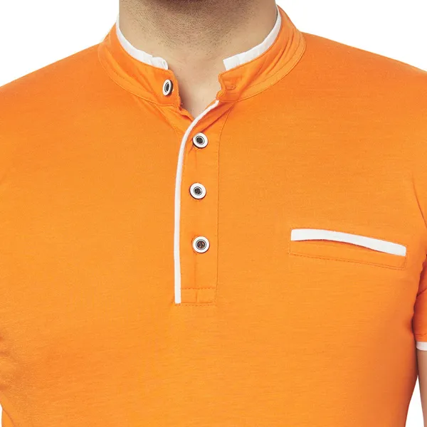 Orange_Cotton_Solid_Henley_Neck_Regukar_Fit_T-Shirt_For_Men