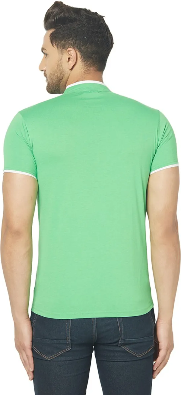 Green_Cotton_Solid_Henley_Neck_Regukar_Fit_T-Shirt_For_Men
