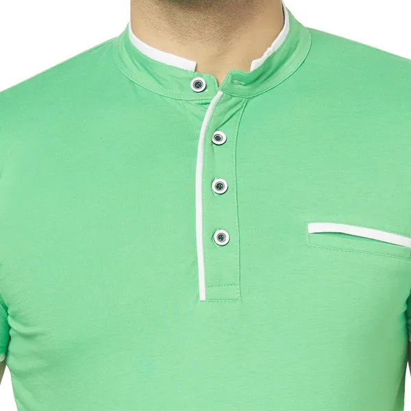 Green_Cotton_Solid_Henley_Neck_Regukar_Fit_T-Shirt_For_Men
