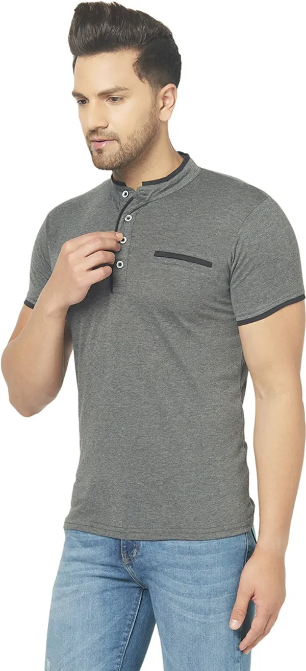 Grey_Cotton_Solid_Mandarin_Collar_Regukar_Fit_T-Shirt_For_Men
