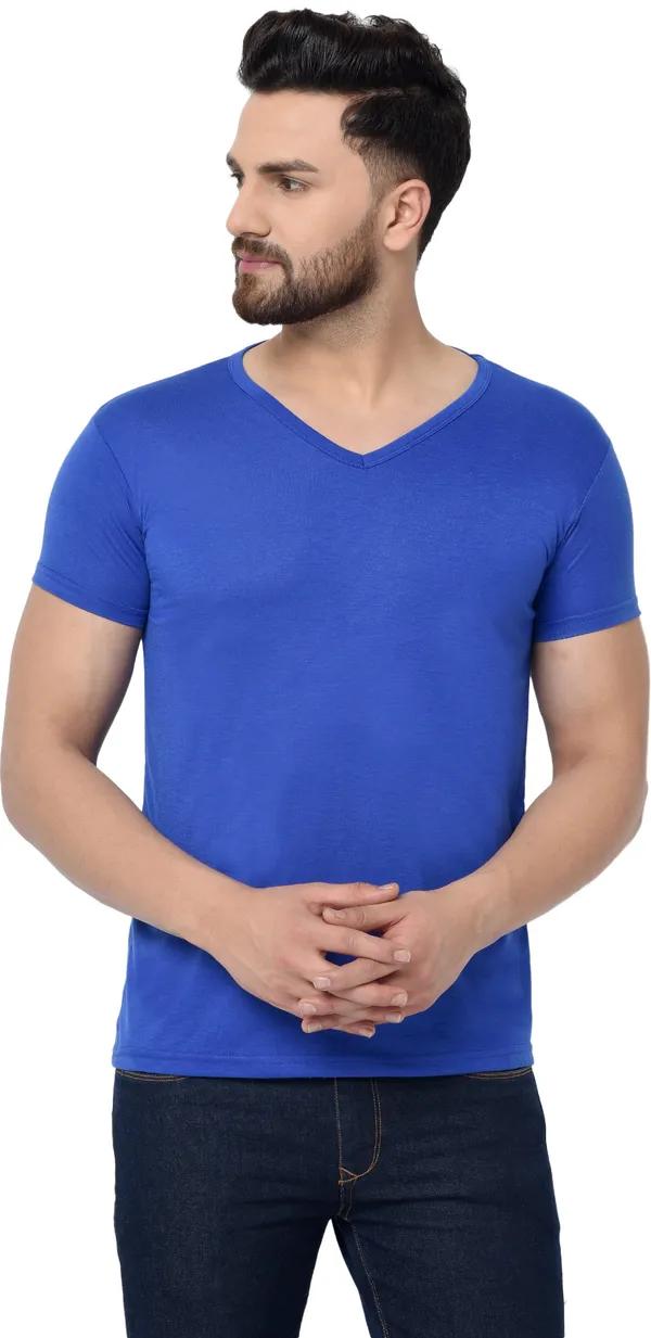 Blue_Cotton_Solid_V_Neck_Regukar_Fit_T-Shirt_for_men