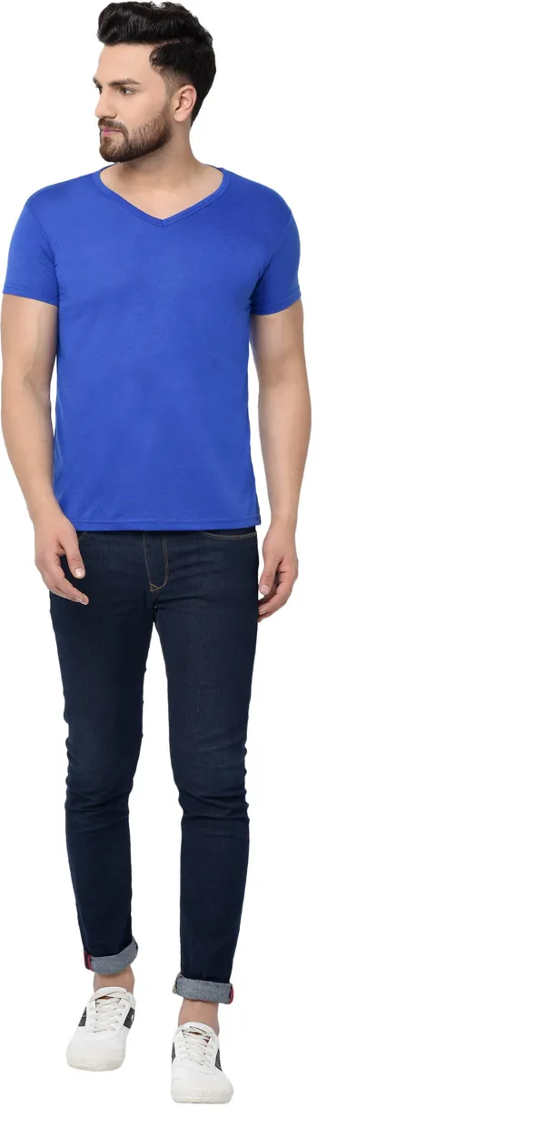 Blue_Cotton_Solid_V_Neck_Regukar_Fit_T-Shirt_for_men